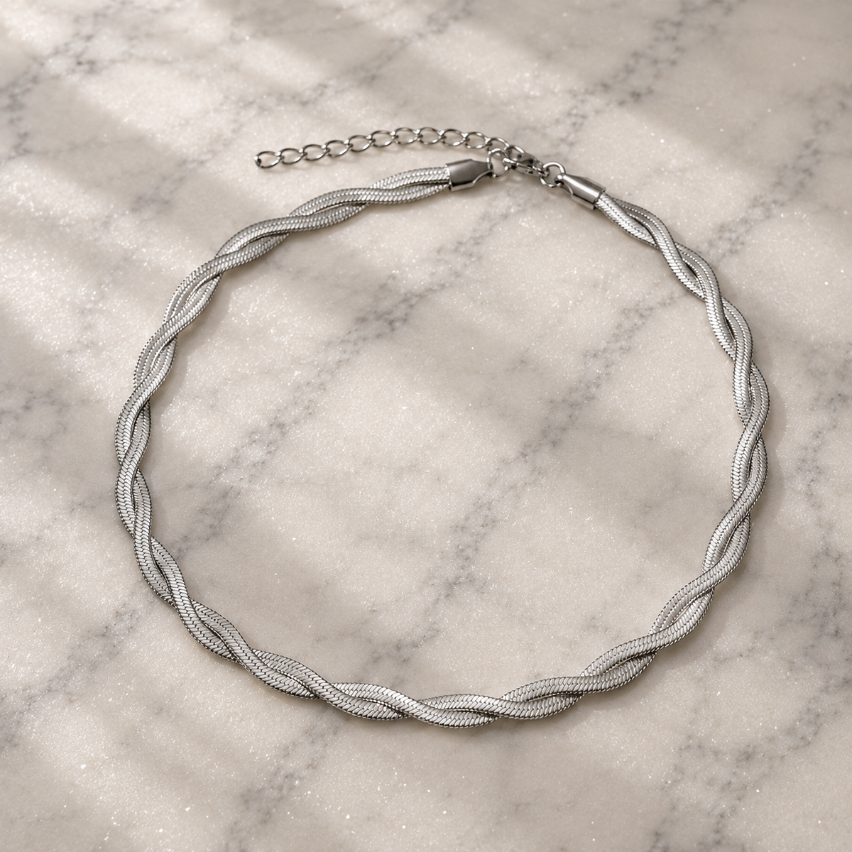 Silver Flat Intertwined Chain