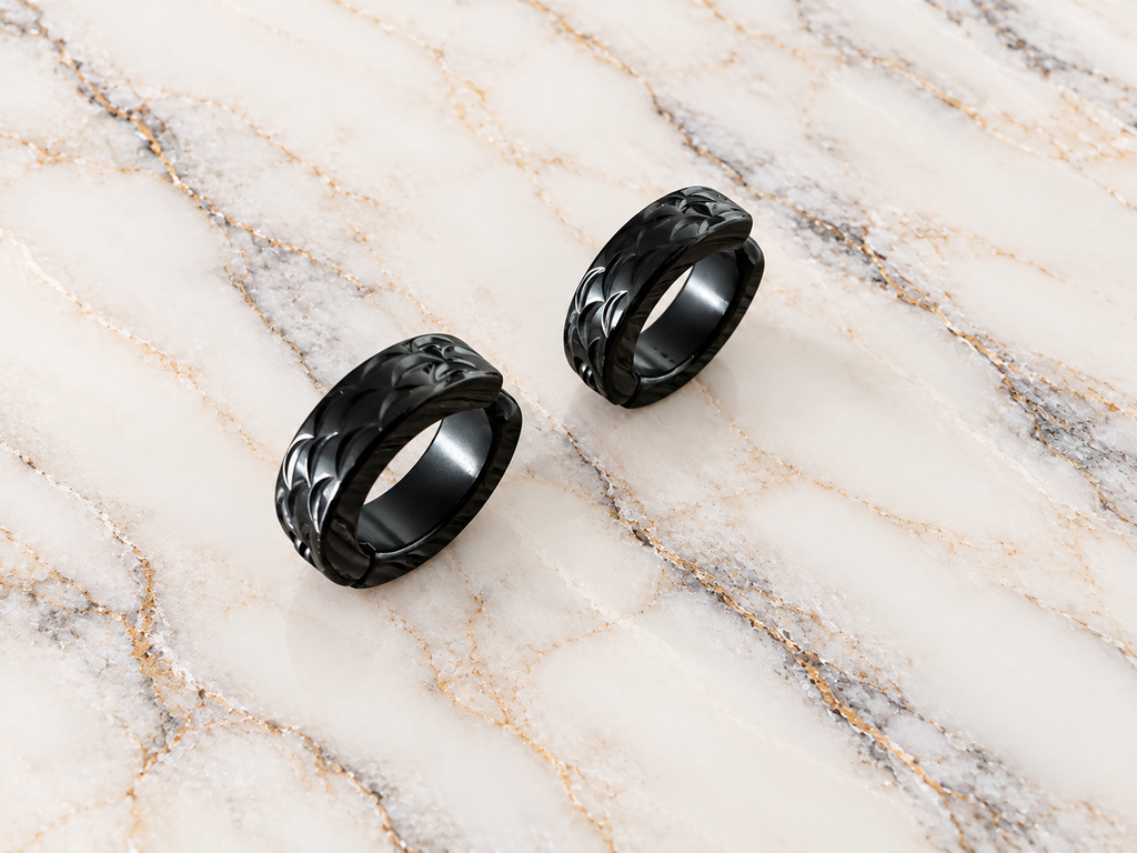 Black Scalloped Cuffs