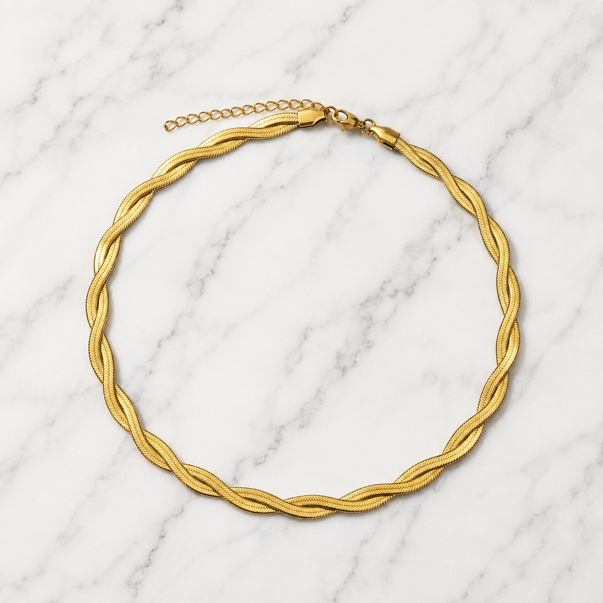 Gold Flat Intertwined Chain